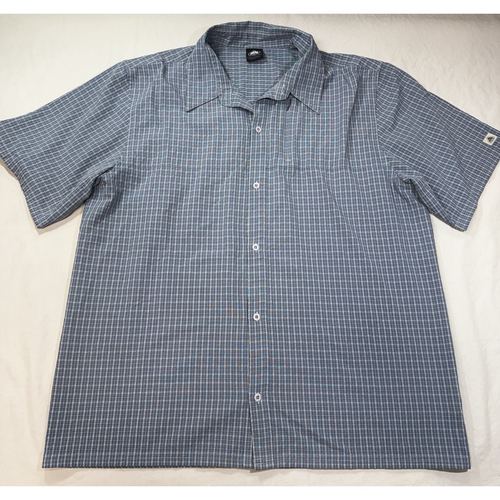 Vintage Nike ACG Short Sleeve Shirt Mens XLarge Blue Plaid Lightweight Hiking